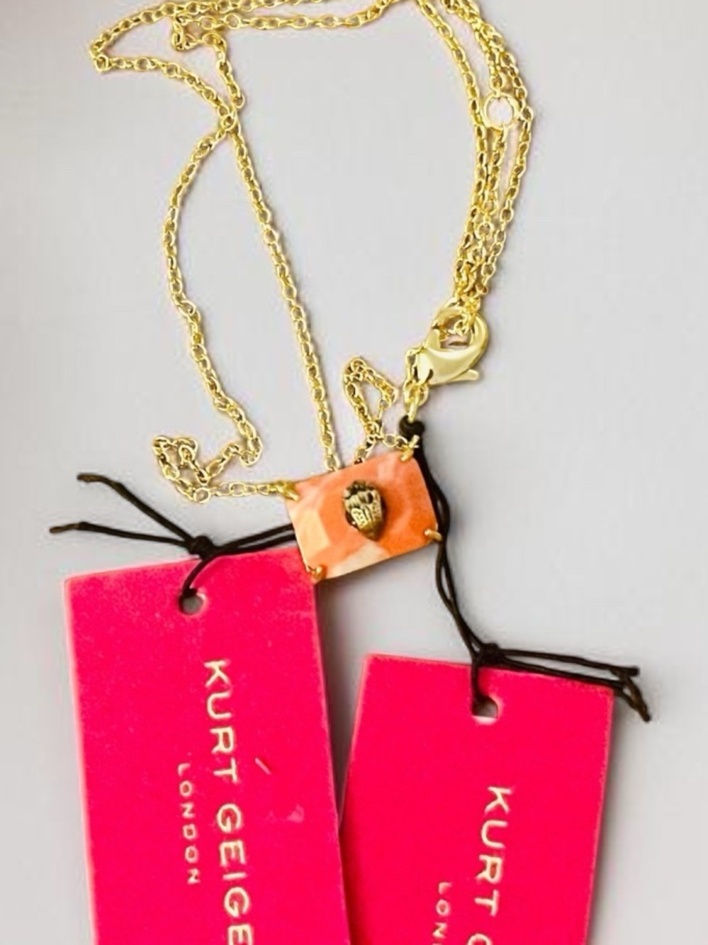 Kurt Geiger signature eagle head pendant necklace NWT w Jewelry pouch